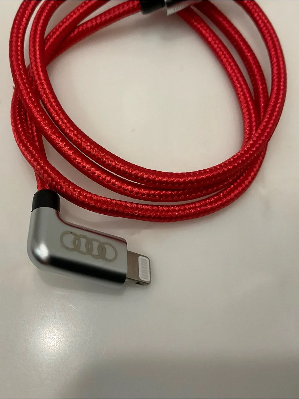 AUDI USB-C to LIGHTNING Braided Charging Cable - 27” long - RED - R56